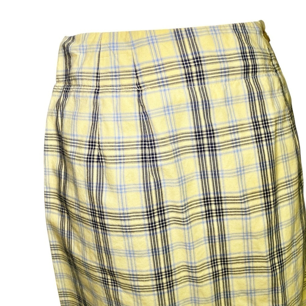 Charter Club Yellow and Black Plaid Pencil Wrap Skirt - Picture 4 of 13
